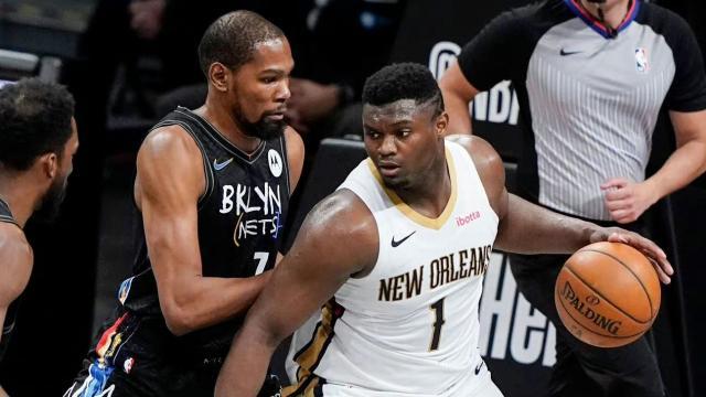 篮网备战鹈鹕不敢轻敌 KD：锡安是独一无二的球员